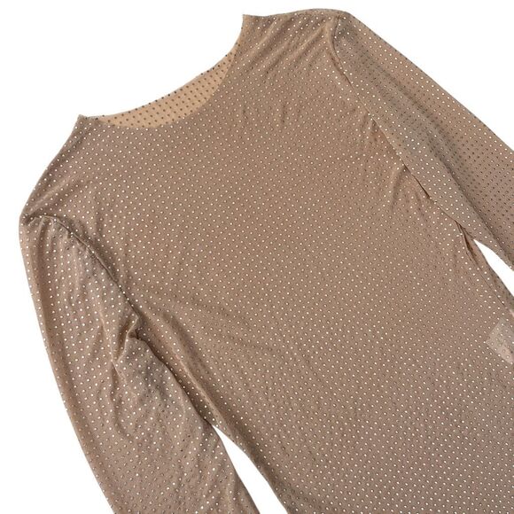 Semi-Sheer Long sleeved Top Slim silver‎ dots - Picture 3 of 9